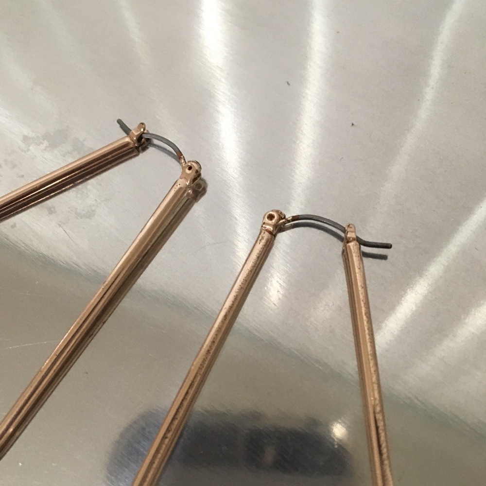 Rose Gold Rounded Drop Hoops - Picture 9 of 10